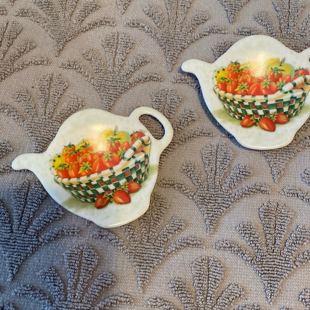 Vintage melamine tea bags holders. Made in Italy